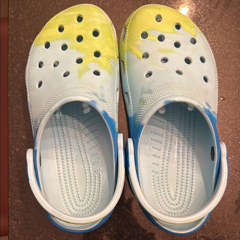 Crocs Kids' Blue and Yellow Clogs
